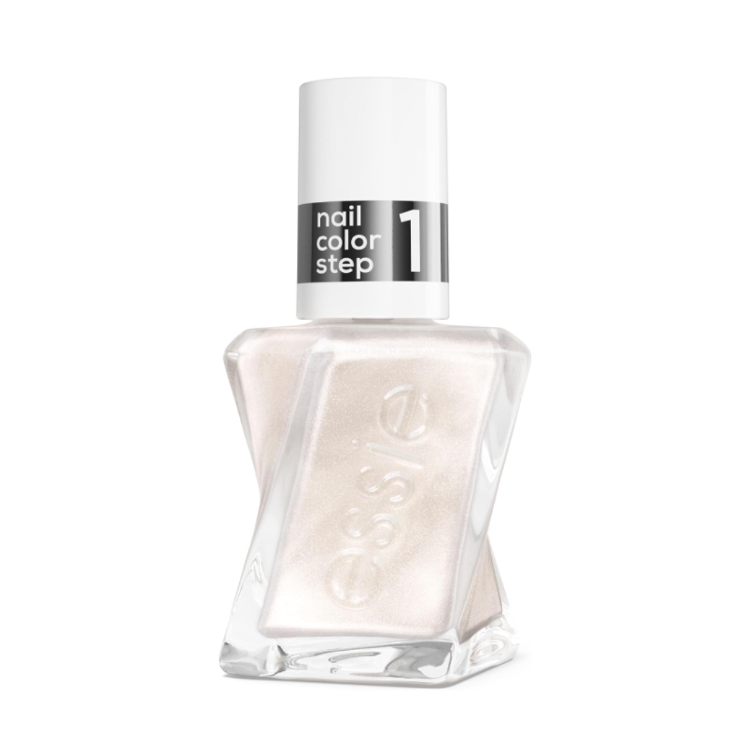 A product shot of the essie Gel Couture in the metallic Drip Drip shade, on a white background