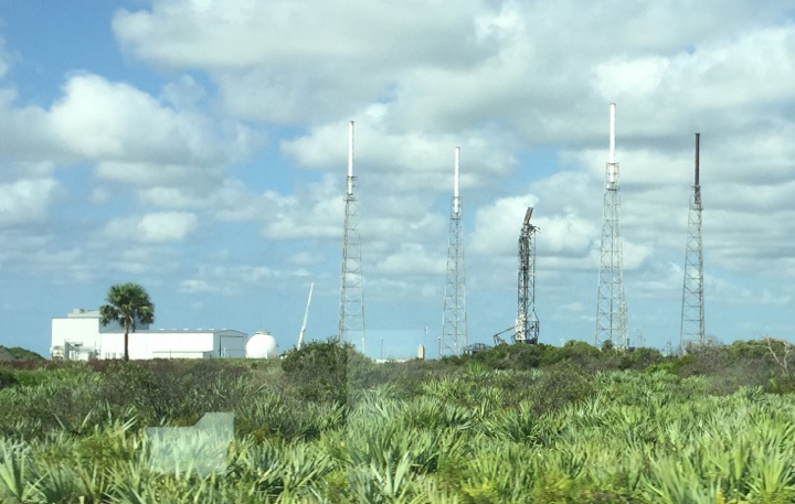 SpaceX&#039;s damaged launchpad at Space Launch Complex-40.