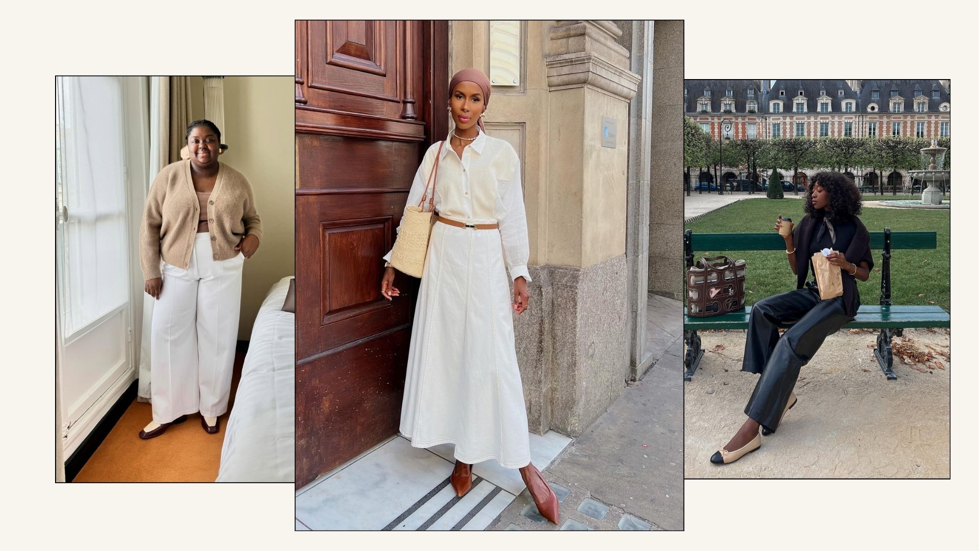 A selection of fashion people wear various alternatives to jeans