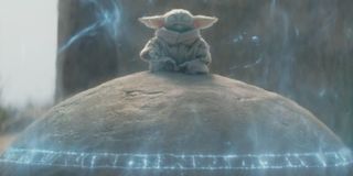 Baby Yoda on the Seeing Stone in The Mandalorian Season 2