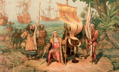 Christopher Columbus sailed the ocean blue when?