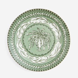 green and white plate