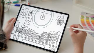 Photo of colouring template on iPad