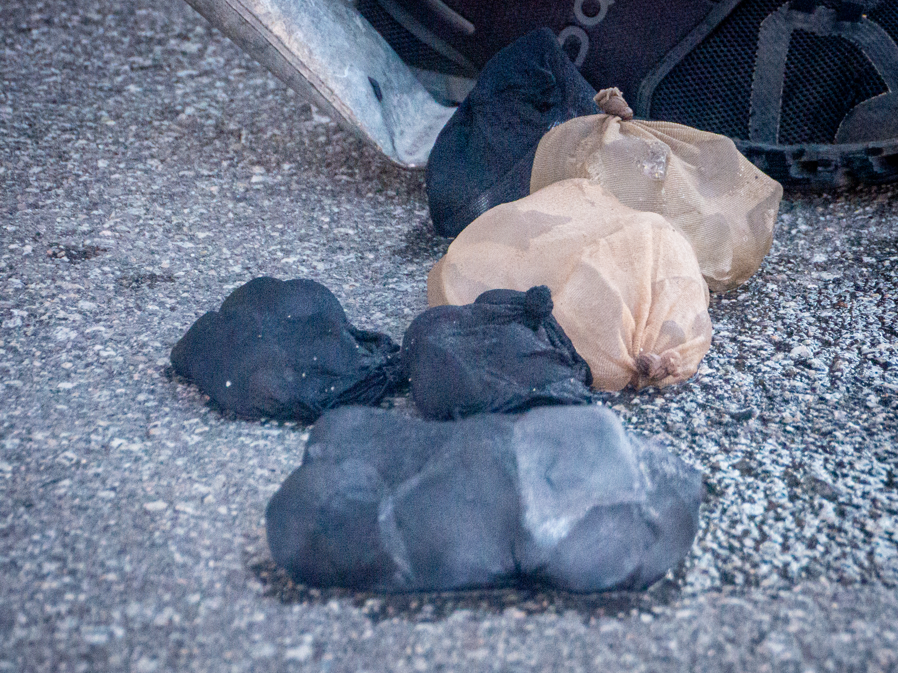 Ice socks on the floor