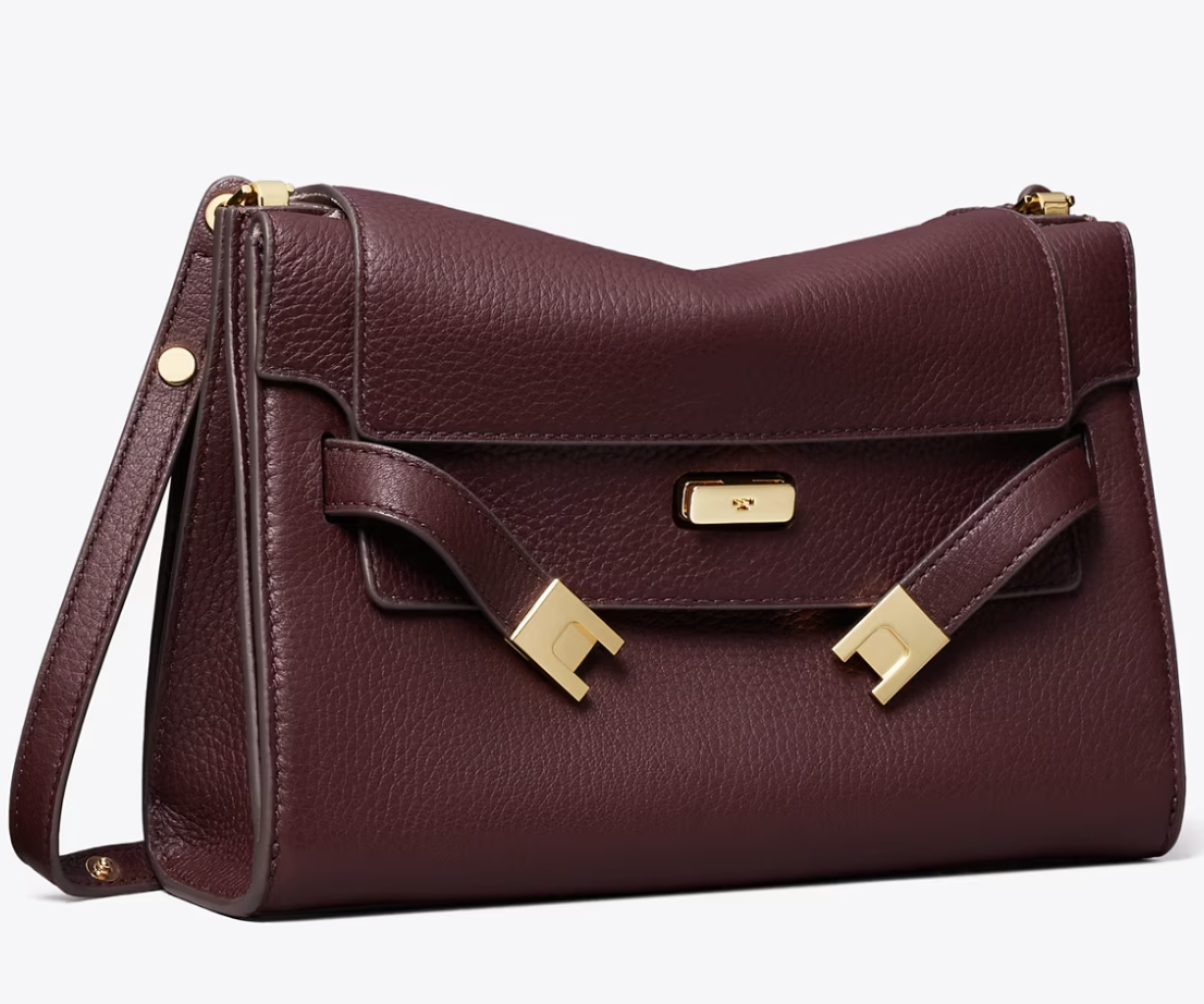 Tory Burch, LEE RADZIWILL PEBBLED SHOULDER BAG