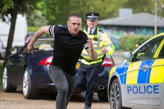 Keanu runs from the police in EastEnders