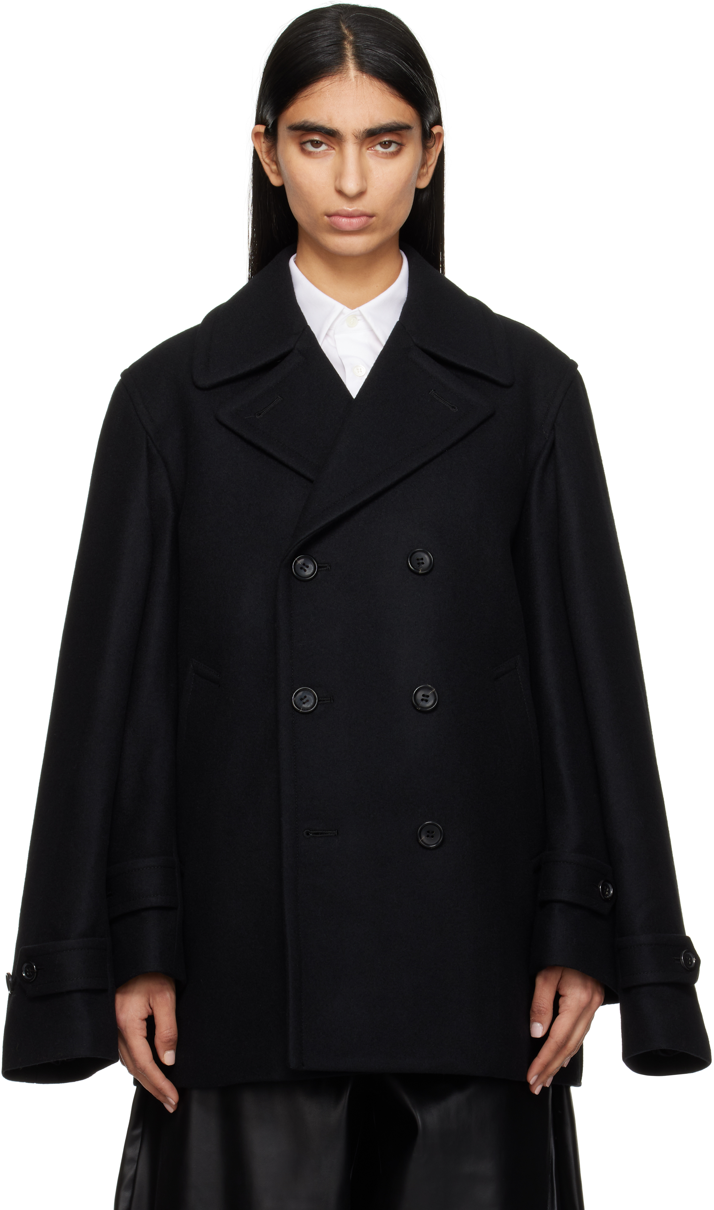 Black Wool Short Beaver Jacket
