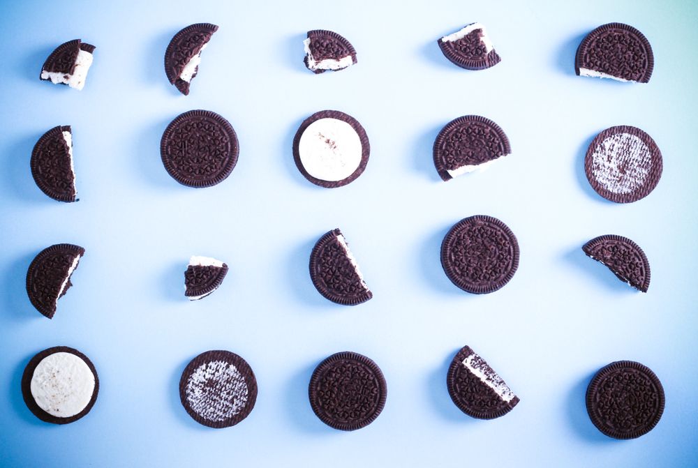 Broken Oreo biscuits (Mondelez owns Oreo)