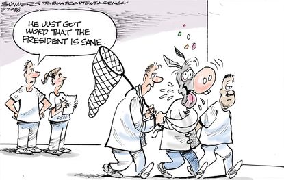 Political cartoon U.S. Trump health Democrats anti-Trump