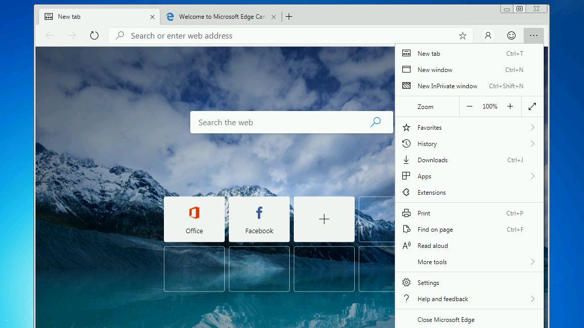 Microsoft Edge on Windows 7