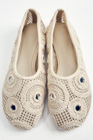 Woven Mirrored Ballet Flats