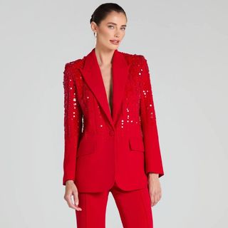 Nadine Merabi Lucille Red Blazer