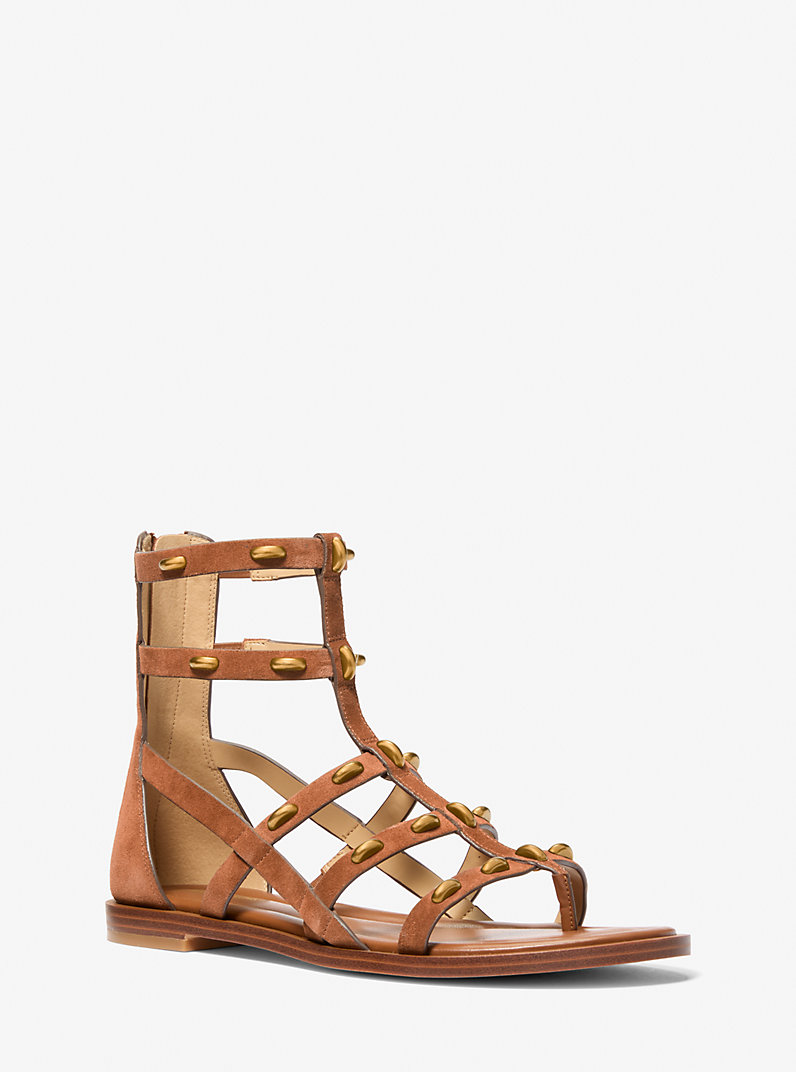 Michael Kors, Noa Studded Suede Gladiator Sandal in Luggage
