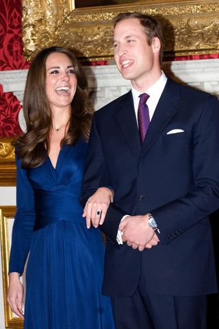 Kate and Will announcing their engagement.