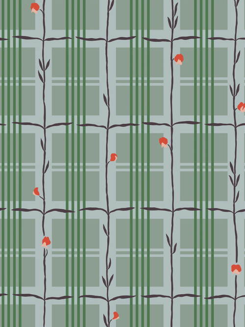 Sweet Pea Plaid Wallpaper, 27" x 30' 