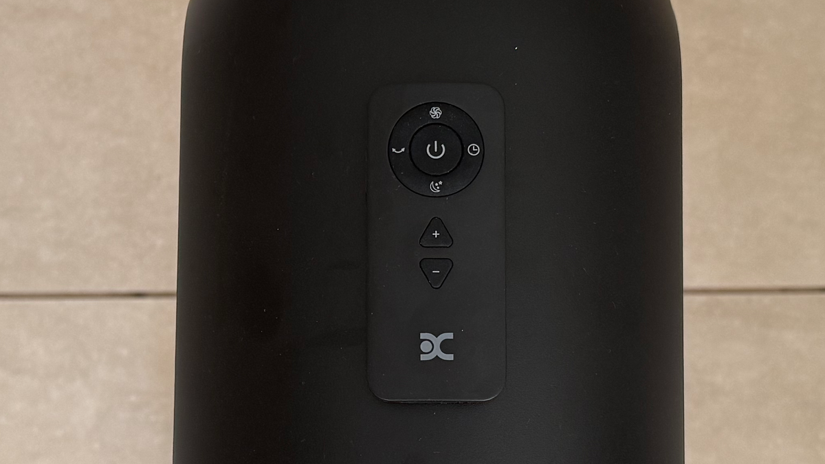Close up of the Dimplex FlexBlade remote on its magnetic perch