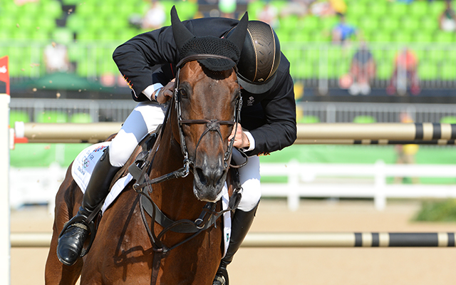 Nick Skelton GBR riding Big Star in the Individual Final of the Show Jumping Competition at the Olympic Equestrian Centre in Deodoro near Rio, Brazil on 19th August 2016