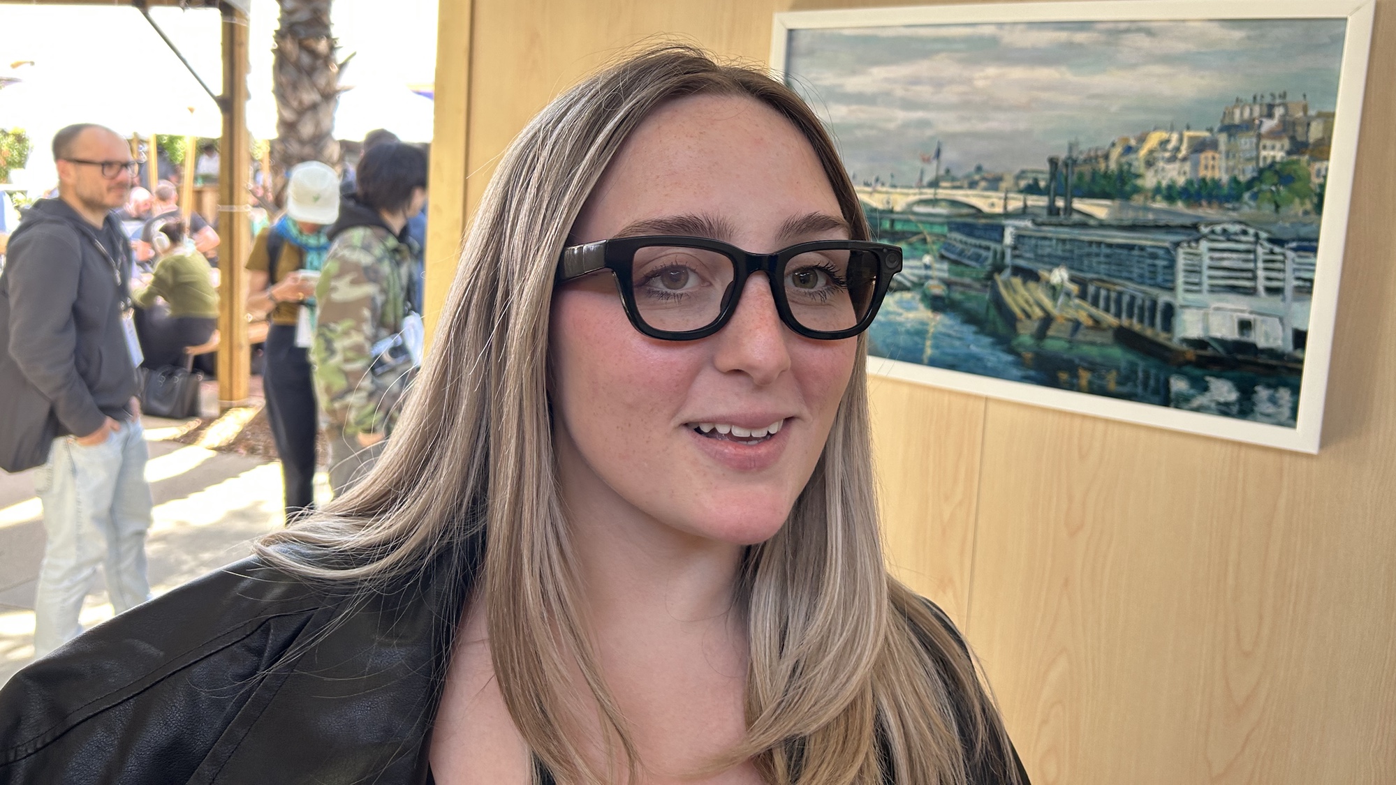 google smart glasses on a woman's face