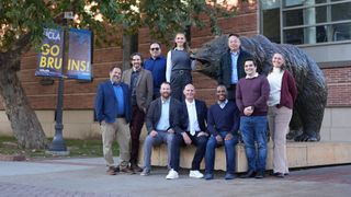 Pictured (From Left to Right): Daniel Bustos, Director, Digital Spaces Services; Adam Jensen, BruinCast Operations Lead; Juan Halcon, Supervisor, AV Support Services; Craig Shibley, Supervisor, Event Services; Melis Vardar, Manager, AV/IT Operations; Josiah &ldquo;Joe&rdquo; Way, Executive Director, Digital Spaces; Taye Nelson, Director, Production Services; Chi Hang Lo, Manager, AV/IT Solutions; Hunter Stacey, Product Manager, AV/IT Solutions; Ann Kelly, Supervisor, Audiovisual Engineering