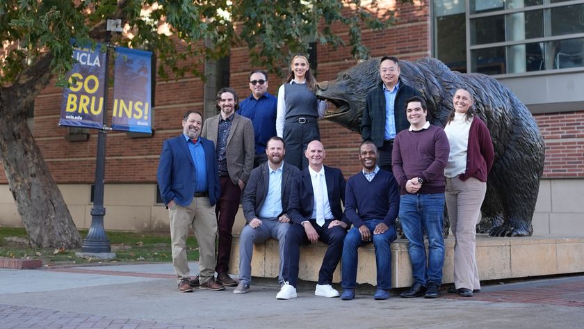 Pictured (From Left to Right): Daniel Bustos, Director, Digital Spaces Services; Adam Jensen, BruinCast Operations Lead; Juan Halcon, Supervisor, AV Support Services; Craig Shibley, Supervisor, Event Services; Melis Vardar, Manager, AV/IT Operations; Josiah &ldquo;Joe&rdquo; Way, Executive Director, Digital Spaces; Taye Nelson, Director, Production Services; Chi Hang Lo, Manager, AV/IT Solutions; Hunter Stacey, Product Manager, AV/IT Solutions; Ann Kelly, Supervisor, Audiovisual Engineering