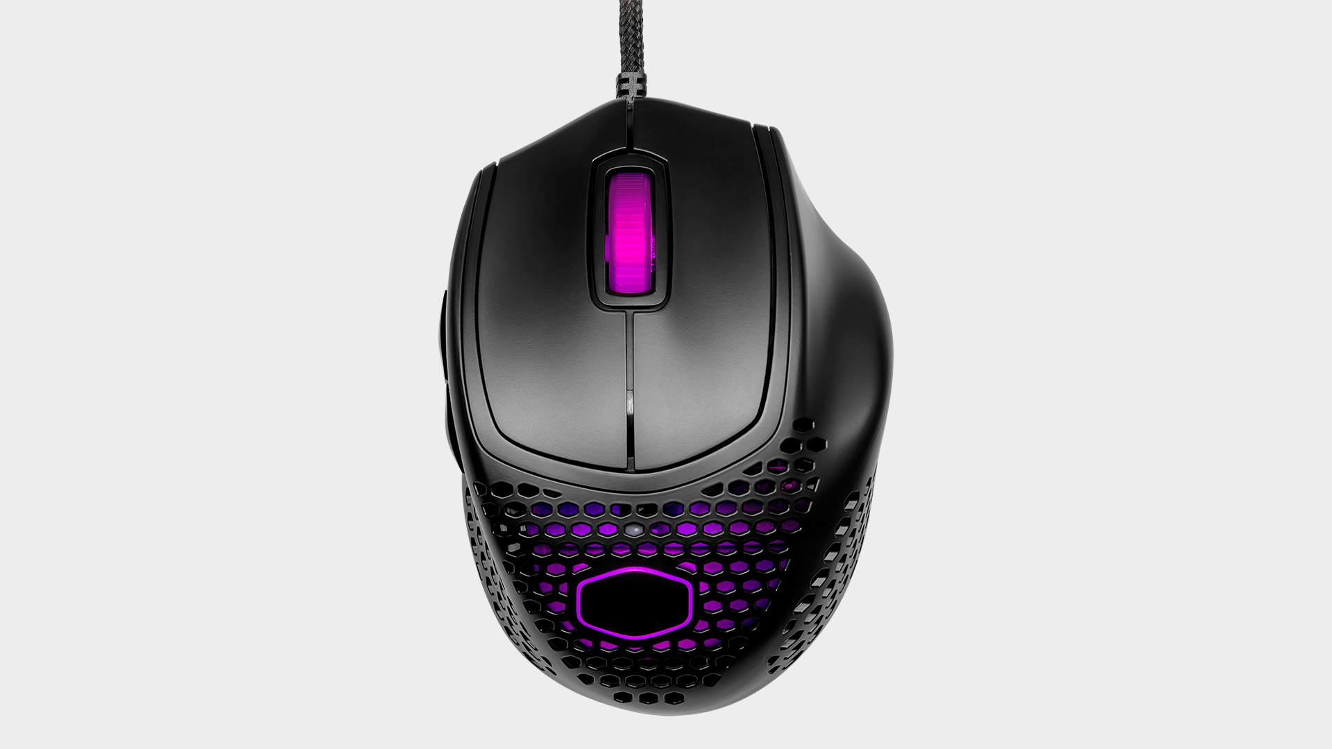 Cooler Master MM720 gaming mouse from various angles on grey background