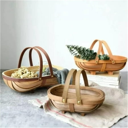 Keyasia Huangshi Wooden Garden Fruit Vegetable Basket Trugs: Sussex Trug Home Garden Decor Basket Holder (size : M)