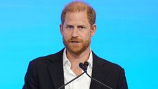 Prince Harry, Duke of Sussex, delivers a keynote speech during the InterEdge Summit at Centrepiece in Melbourne on April 16, 2026
