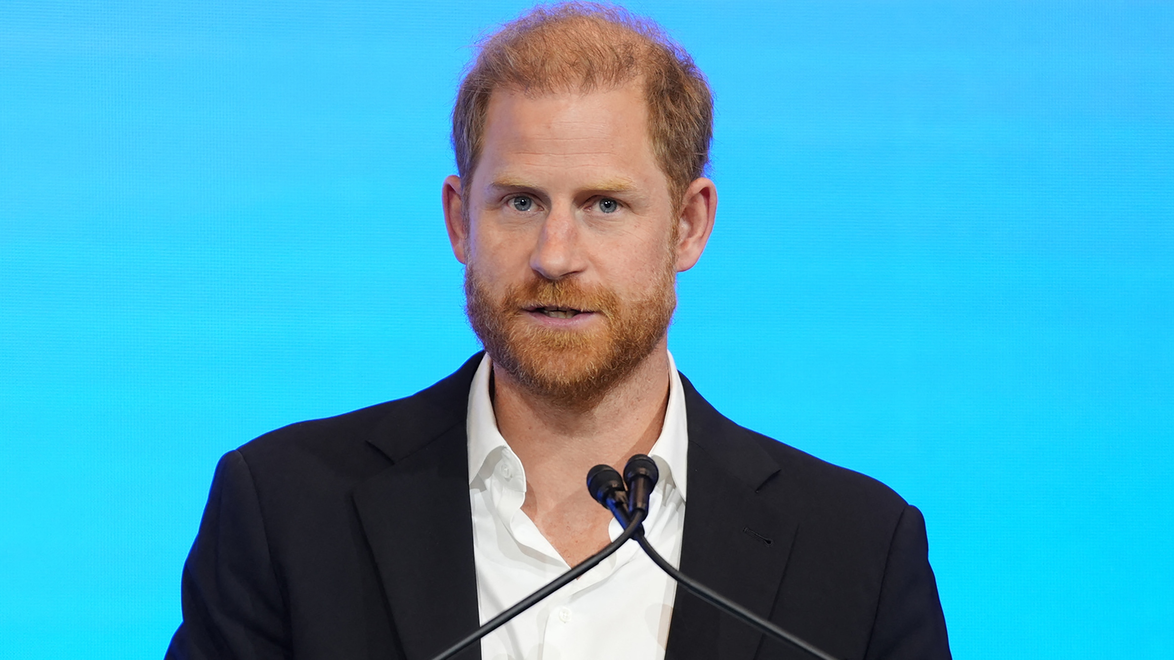 Prince Harry, Duke of Sussex, delivers a keynote speech during the InterEdge Summit at Centrepiece in Melbourne on April 16, 2026
