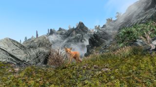 Climbing mountains in Skyrim