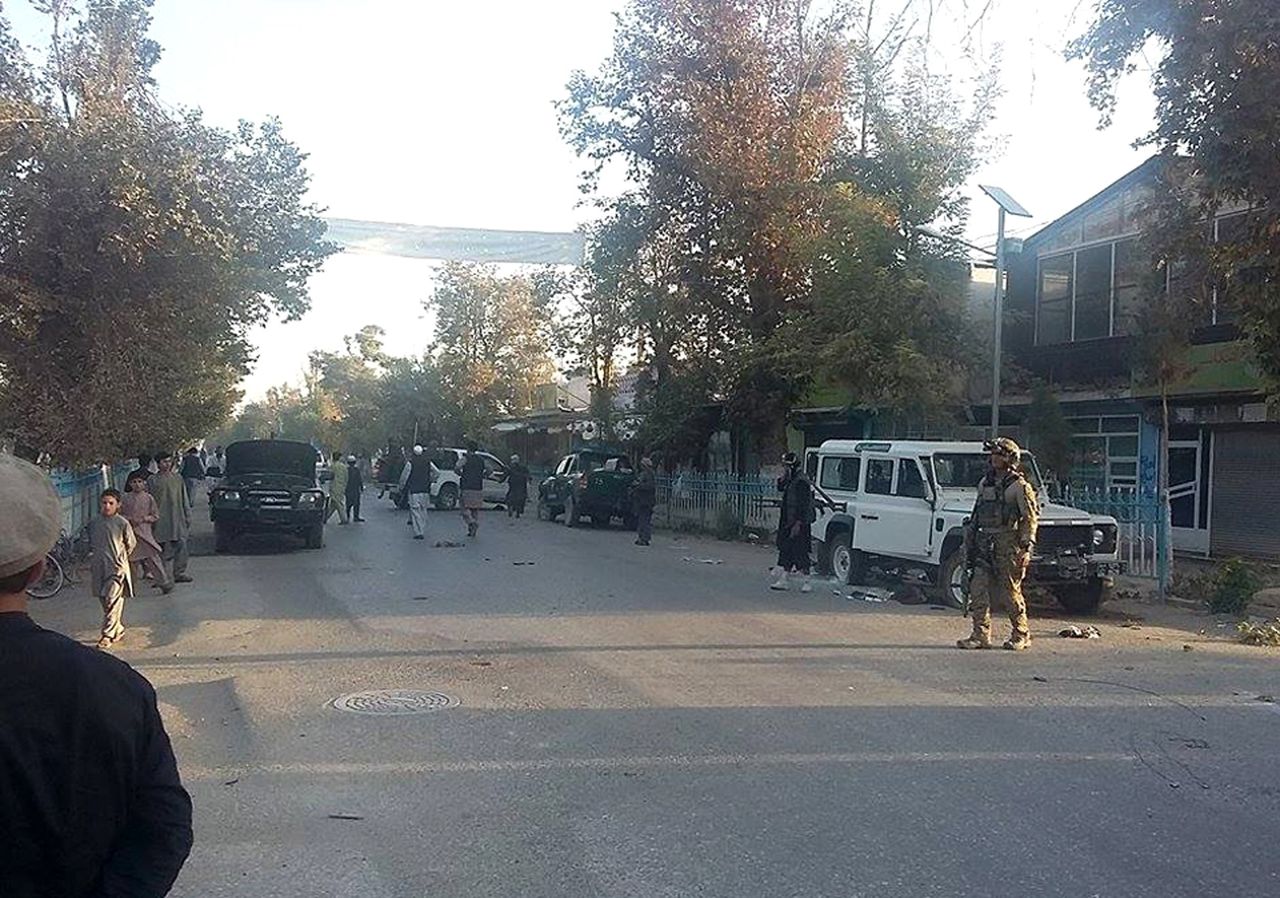 Afghan security forces patrol Kunduz, which they claim to have recaptured from the Taliban