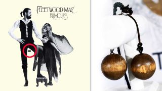 The cover of Rumours alongside a close-up of Mick Fleetwood's hanging balls