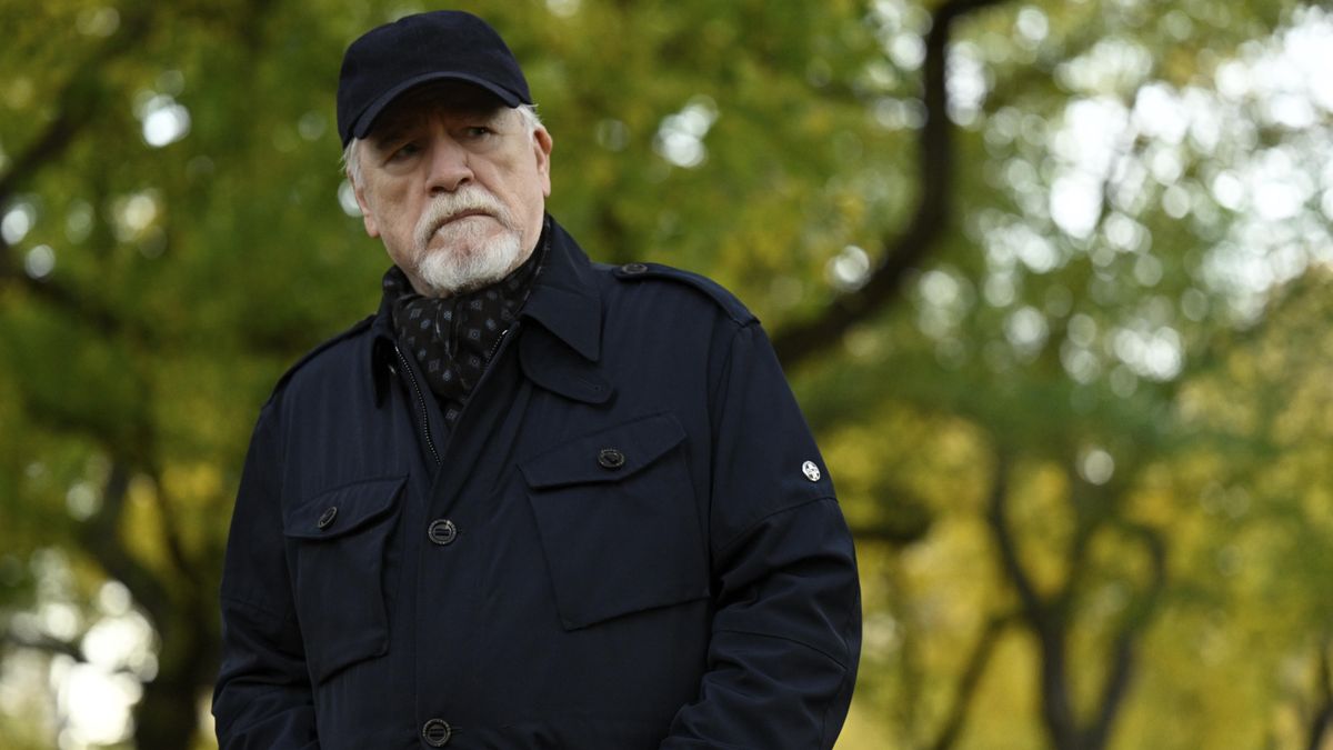 Logan Roy (Brian Cox) in an all-black outfit and hat in Succession season 4 