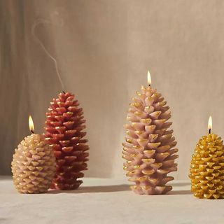 pine cone candles from Anthropologie