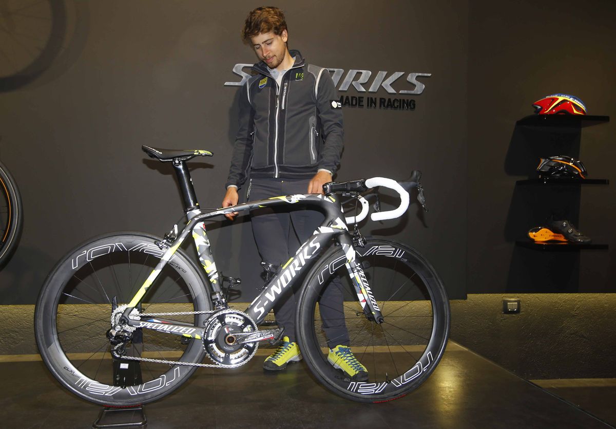Peter Sagan shows off his S-Works Venge.