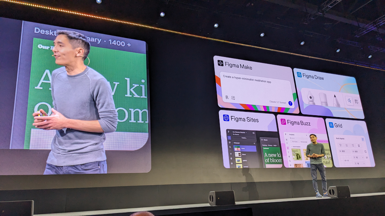 Yuhki Yamashita, Figma’s Chief Product Officer, on stage during Config London