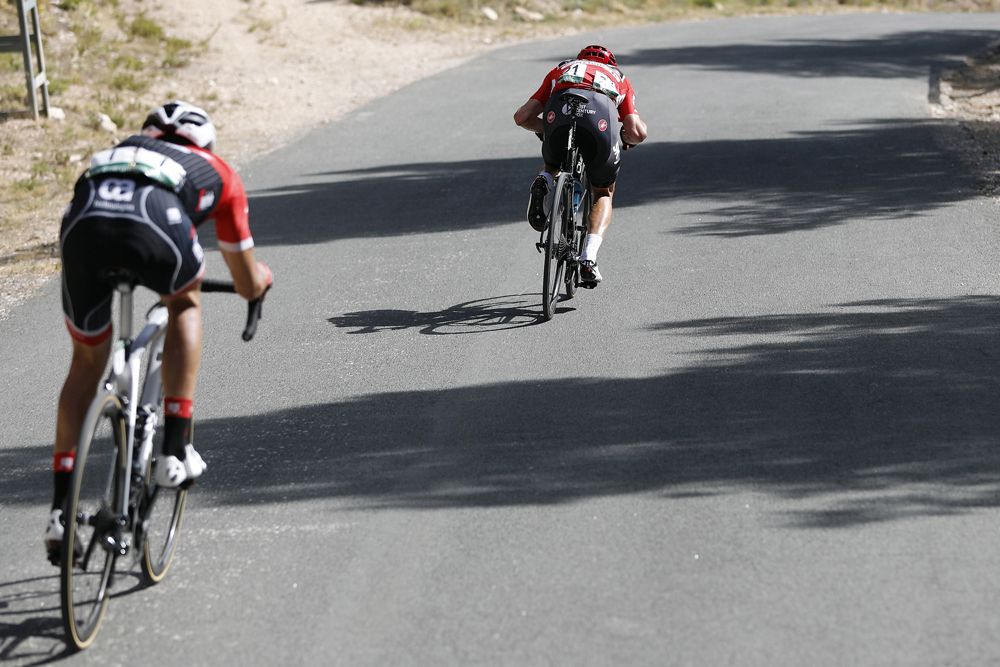 Alberto Contador (Trek Segafredo) follows Chris Froome (Team Sky)