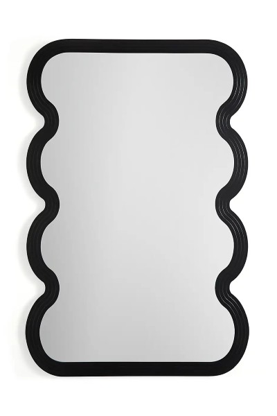 Ribbed Wavy Overmantel Wall Mirror