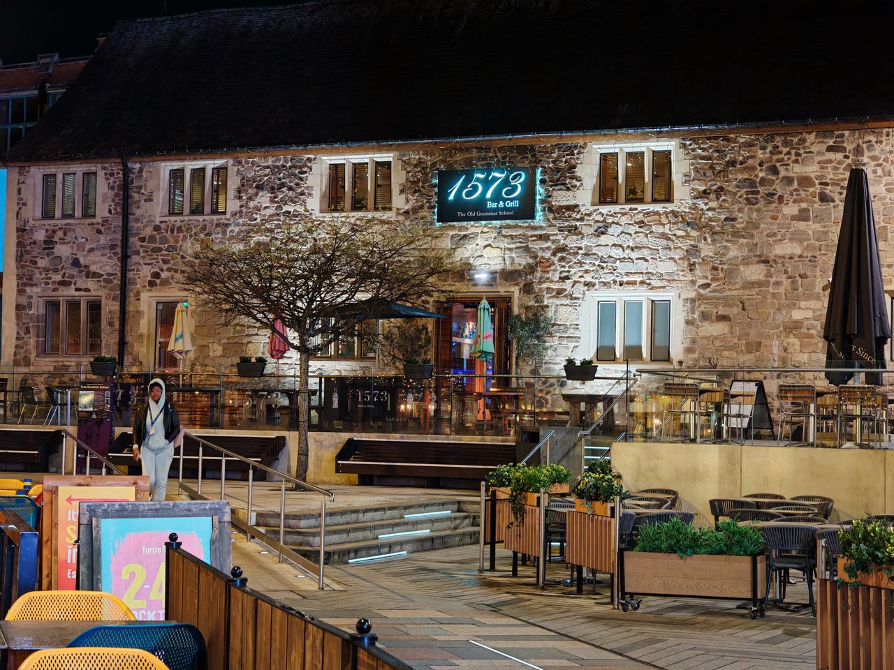 Restaurant empty at night