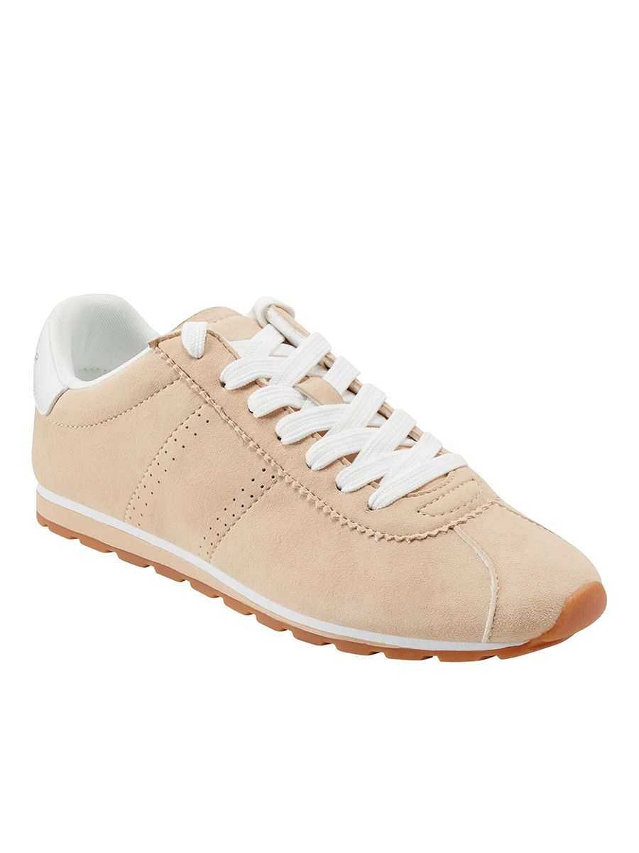 Marc Fisher LTD, Marc Fisher Ltd Women's Teddy Sneaker, Light Natural Suede 110, 8
