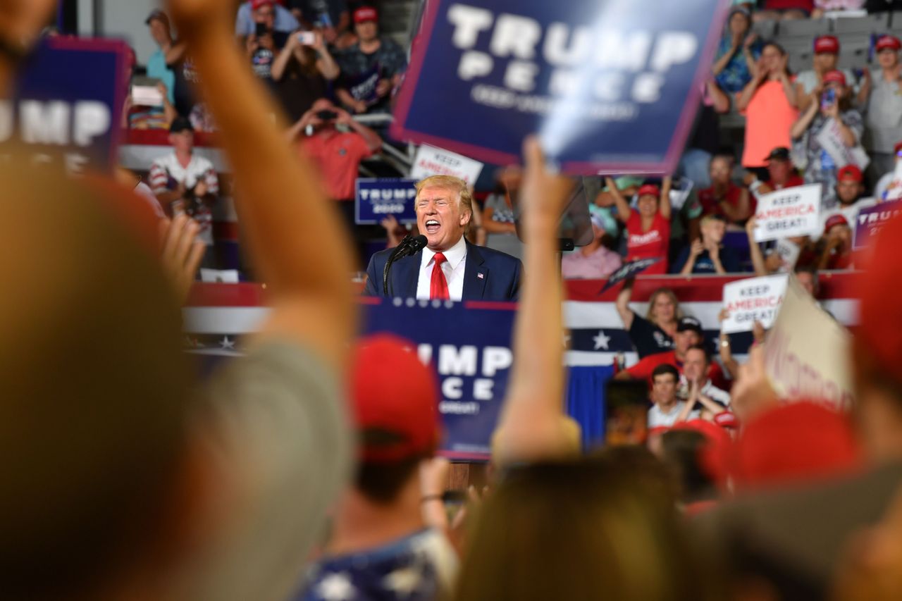 Trump at a rally in North Carolina