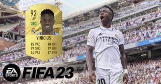FIFA 23 wonderkids: Vinicius Jr with a prospective FIFA 23 card