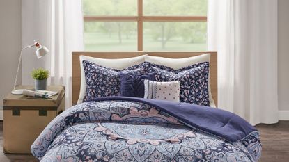 Wayfair bedding purple paisley