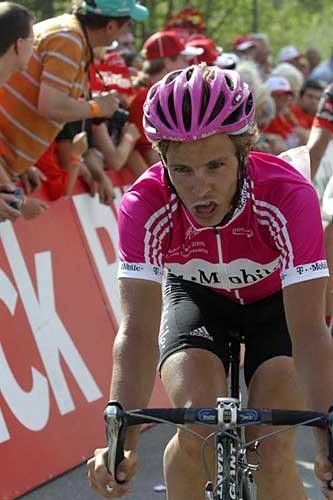 Linus Gerdemann (T-Mobile Team) did his share of suffering today.