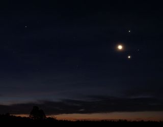 Jupiter, Venus and the Moon over New Mexico