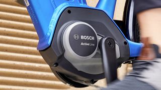 The Bosch ActiveLine motor is positioned in place of the traditional bottom bracket