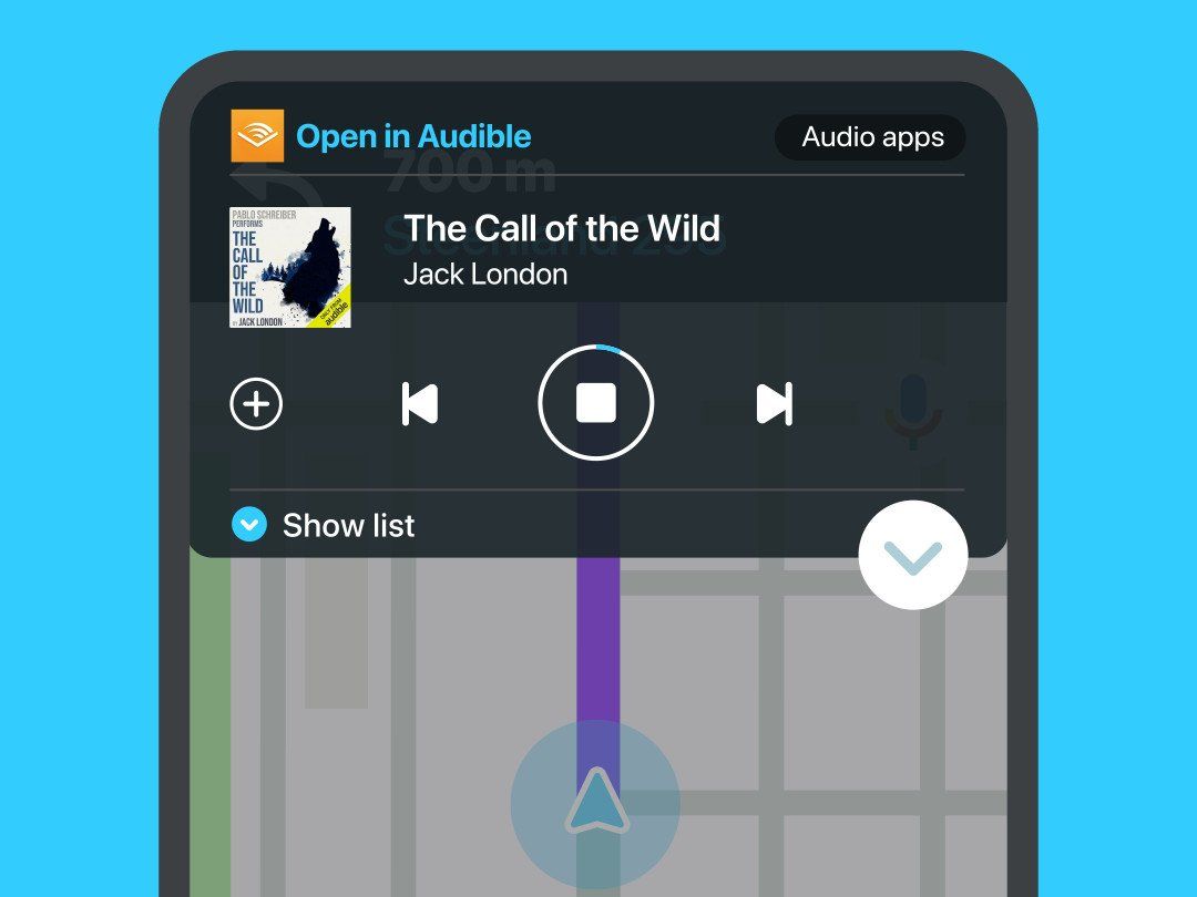 Waze Audible Music Player