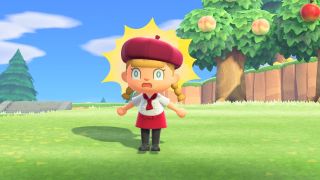 Animal Crossing New Horizons character using shocked Reactions
