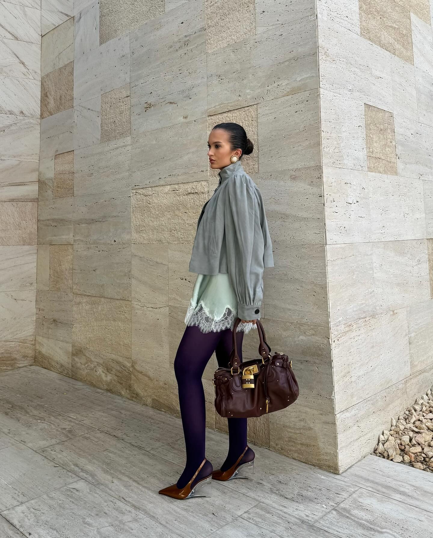 @oumaymaboumeshouli wearing one of the spring 2026 shoe capsule wardrobe picks.