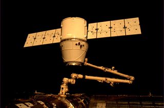 Dragon Spacecraft Berthing ISS