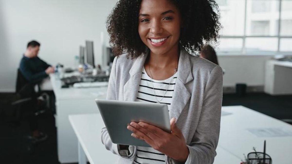 Woman in office